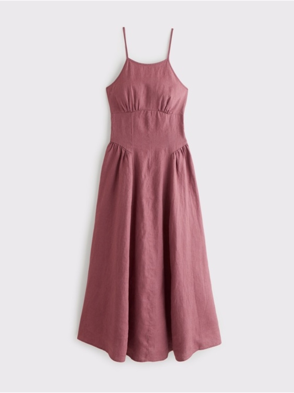 100% Linen A&F Dylan Halter Midi Dress